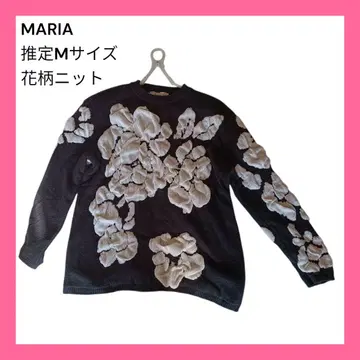 MARIA 꽃무늬 플라워 풀오버 니트 스웨터 사이즈 M