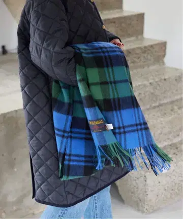 택 포함 새상품 SLOBE IENA TWEEDMILL 체크 무늬 스톨