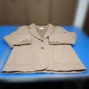 따뜻한, 짙은 베이지 테일러드 자켓 울 혼방, 여성용 13AR