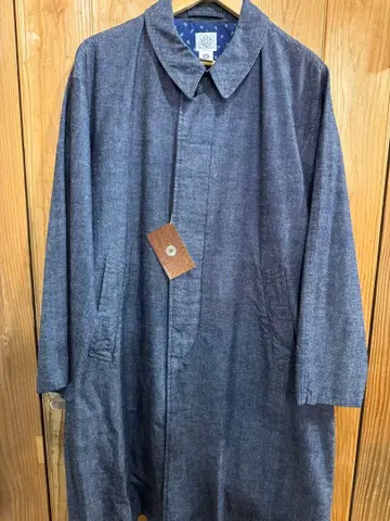 POST O'ALLS 스텐카라 코트 M 네이비 샴브레이