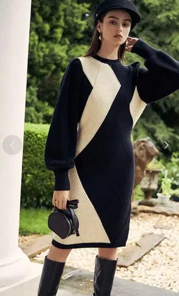 eimy istoire 믹스 컬러 다이아 리브 니트 미니 원피스