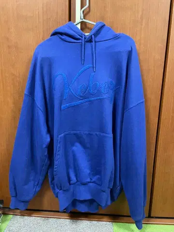 파란색 로고 후드티