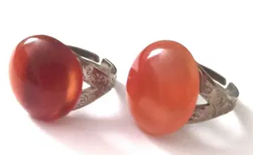 카넬리안 실버 925 오픈 반지 2세트