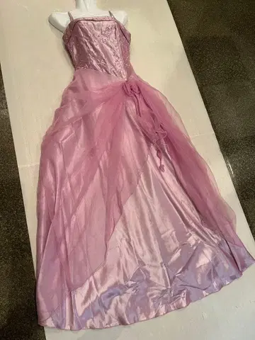 아름다운 연주회/파티/무대/촬영/컬러 옅은 핑크 퍼플 + 자수 스팬 롱