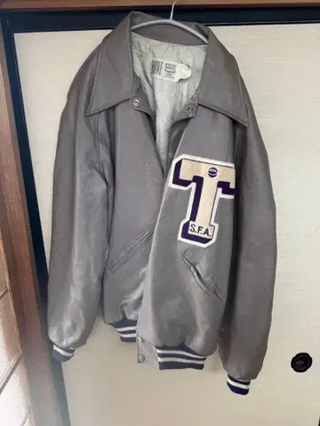 70s 가죽 자켓 howe 나우가 레더 바시티 자켓