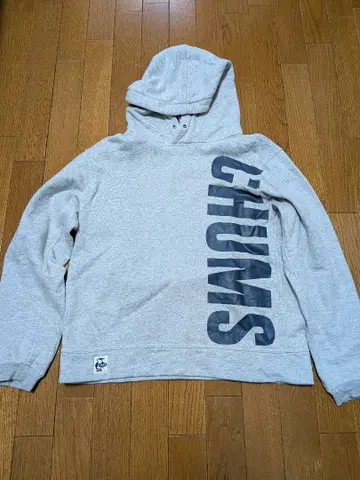 CHUMS 그레이 로고 후드티