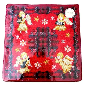 FEILER 신상 천사와 눈꽃송이의 반짝이는 멋진 손수건 레드