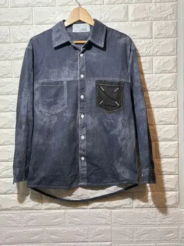 U:UME 다크 블루 긴팔 셔츠 L