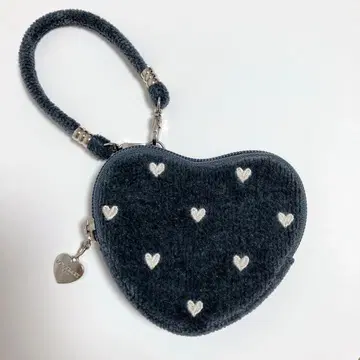 페이 라브라리 하트 하트형 파우치 그레이