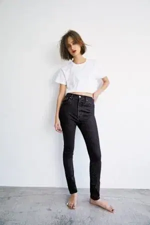 moussy HW BLACK REBIRTH SKINNY JEANS 24