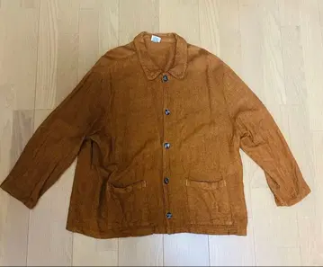 90s 빈티지 커버올 브라운 레이온 린넨 레어 자켓