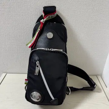 [ 새상품급 ] 오로비안코 바디백 블랙 나일론 x 가죽