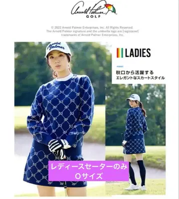 아놀드 파머 애슬리트 여성용 네이비 긴팔 스웨터 O