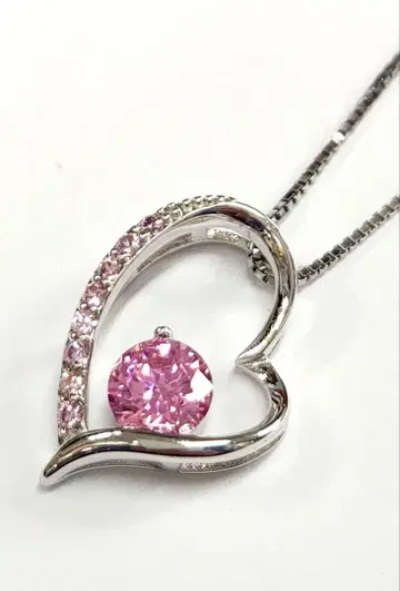 [새상품급] 스와로브스키 핑크 다이아 silver 목걸이 보증서 포함