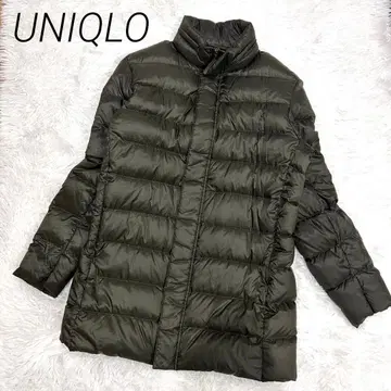 유니클로 남성용 울트라 라이트 다운 하프 코트 M 그린 계열 새상품급