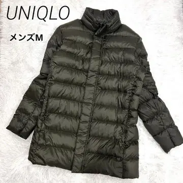유니클로 남성용 울트라 라이트 다운 하프 코트 M 그린 계열 새상품급