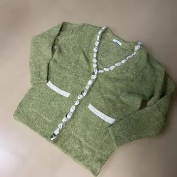 FENNEL 그린 컬러 V넥 가디건