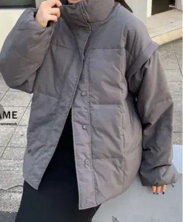 2way 파이버 다운 베스트 점퍼 차콜 그레이