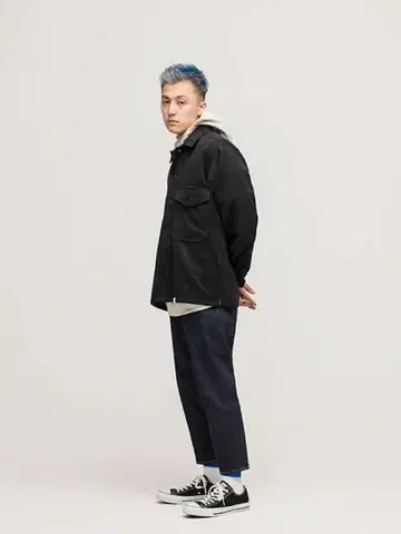 bedwin 셔츠 자켓 캐시미어 혼방 릴랙스 핏