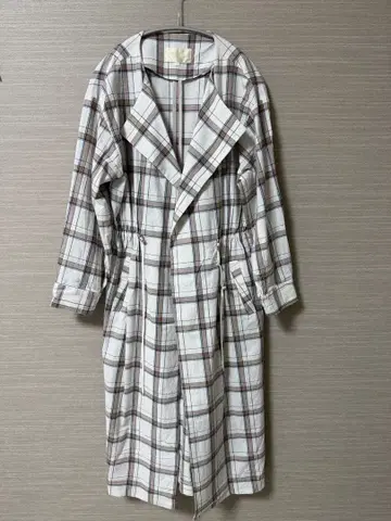 빔즈 하트 코튼 롱 코트 체크