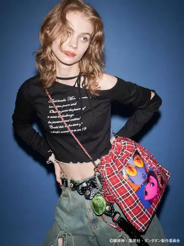 단단단 jouetie 콜라보 백 빨간색 체크 무늬