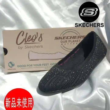 새상품 23cm (22.5cm 상당) 스케쳐스 블랙 반짝이 2E 펌프스