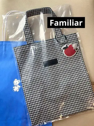 [ 미개봉 ] familiar 파밀리아 깅엄 체크 토트백