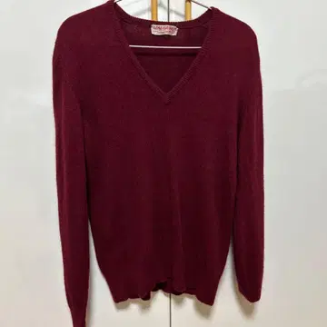 새상품급 JAEGER 캐시미어 100% 버건디 V넥 니트 스웨터