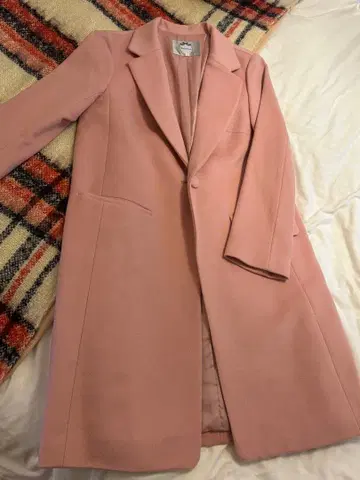 리랜드트루(Rirandture) 핑크 롱 코트 싱글 버튼