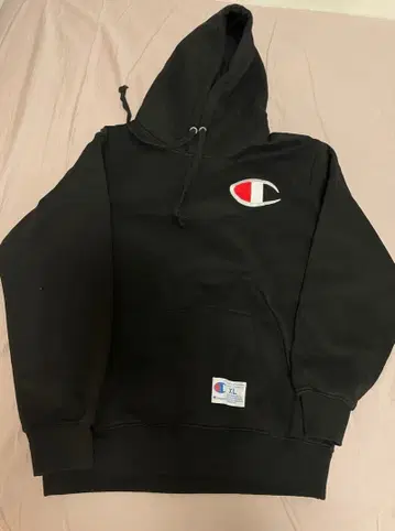 Champion 블랙 후드티 XL
