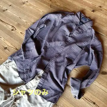 빈티지 셔츠 긴팔 한국제 체크 무늬 긴팔 셔츠 M