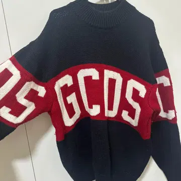 GCDS 로고 네이비 스웨터