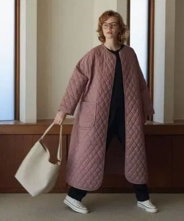 퀼팅 볼륨 코트 핑크 Libra cue