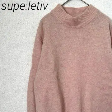 supe:letiv 니트 스웨터 모크넥 모 100% 심플
