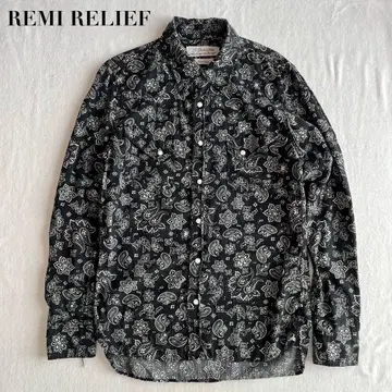 REMI RELIEF 올 패턴 페이즐리 무늬 웨스턴 셔츠 M 일본제