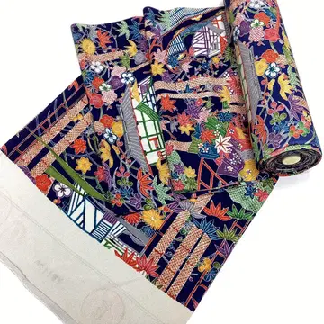 기모노 옷감, 크레이프 원단 코몬, 리메이크 소재, 순수 실크 P966