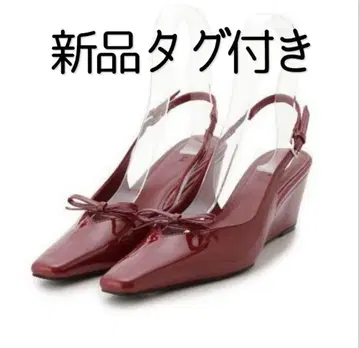 미사용 새상품 프레이 아이디 리본 디자인 웨지솔 뮬 펌프스