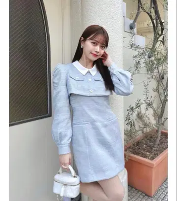 [ 새상품급 ] dazzlin 트위드 도킹 미니 원피스 다즈린