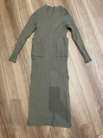 CLANE 클라네 니트 원피스 올리브 그린