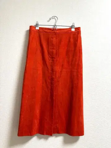 ROPE 오렌지 스웨이드 타이트 스커트