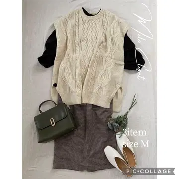 딥한 니트 베스트 세트 여성 의류 묶음 판매 코디 판매 셋업 M