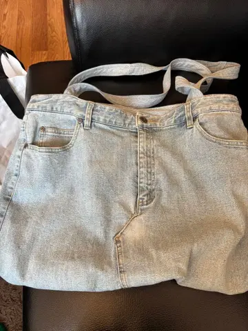 데님 토트백 라이트 블루