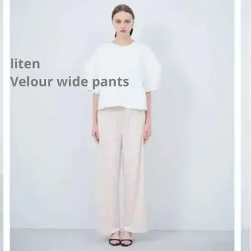 [ liten ] Velour wide pants 아이보리