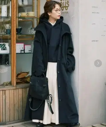 Libra 하이넥 볼륨 롱 코트