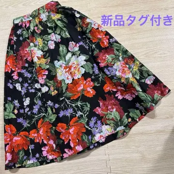 JENNE 제뉴 빈티지풍 플라워 플레어 스커트