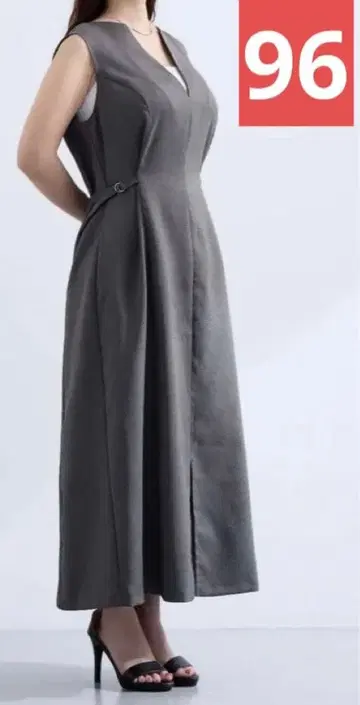 overE 리니 오버롤 스커트 차콜 그레이 96