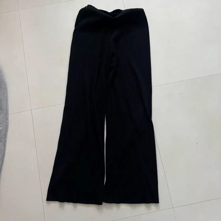 Zara Ribbed Wide Black Pants