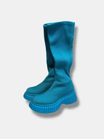 CAMPER 캠퍼 BCN 리브 니트 통굽 롱 부츠