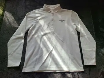 Callaway 화이트 속기모 긴팔 피케 셔츠 겨울용