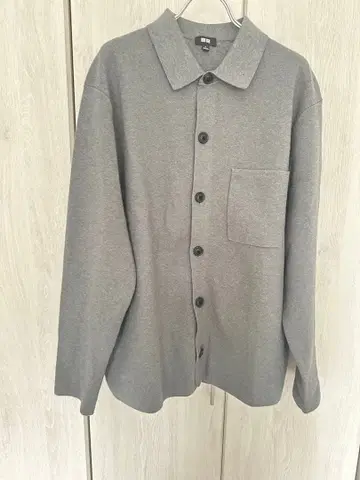 유니클로 밀라노 리브 셔츠 가디건 L 사이즈 네이비 471136